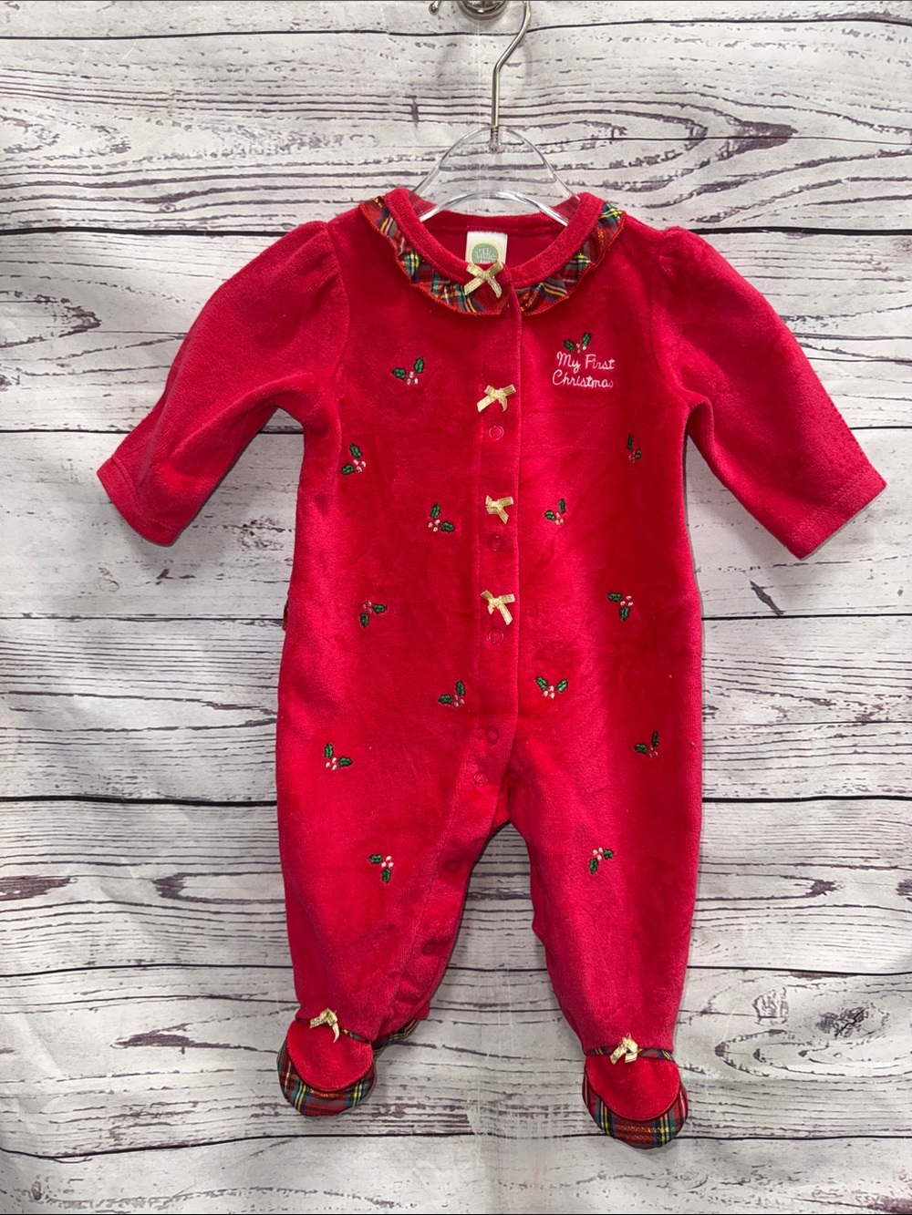 Red "My First Christmas" Baby One-Piece Romper Size 3 Months